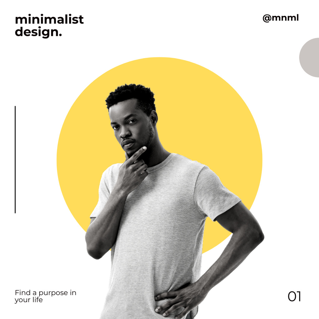 Handsome African American Man Instagram – шаблон для дизайна