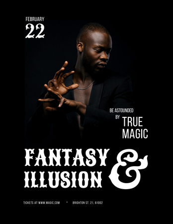 Designvorlage Circus Show Announcement with Magician für Poster 8.5x11in