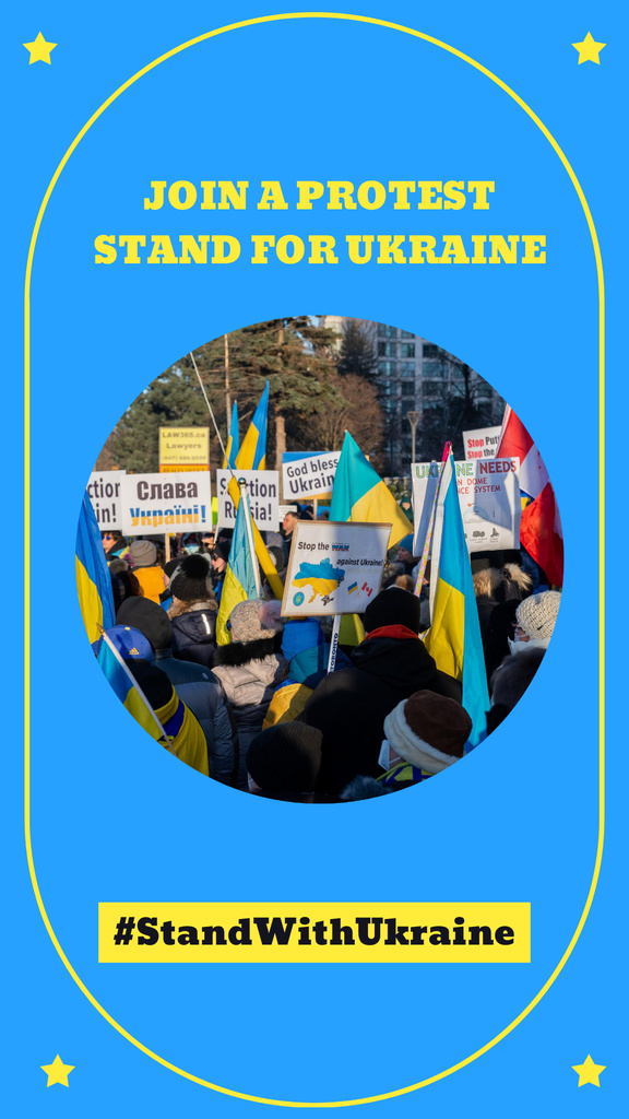 Rally in Support of Ukraine Instagram Story Modelo de Design