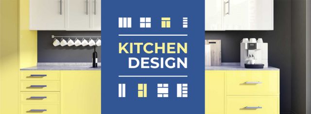 Design Offer with Modern Kitchen Facebook cover – шаблон для дизайну