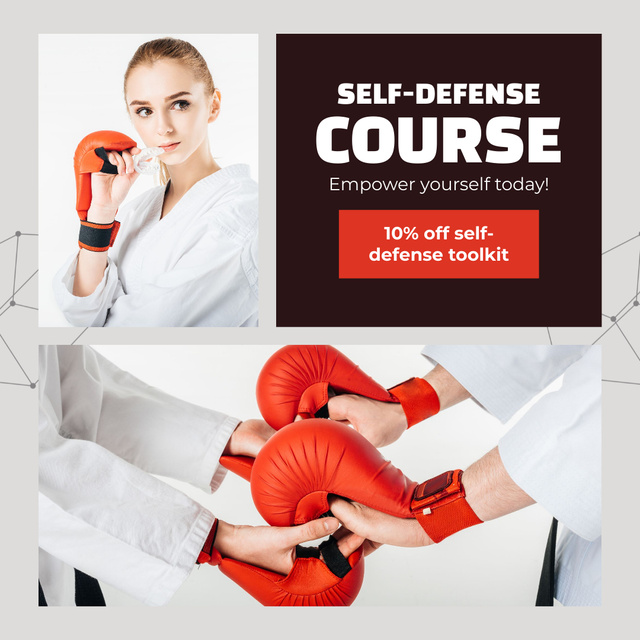 Designvorlage Self-Defense Course with Offer of Discount für Animated Post