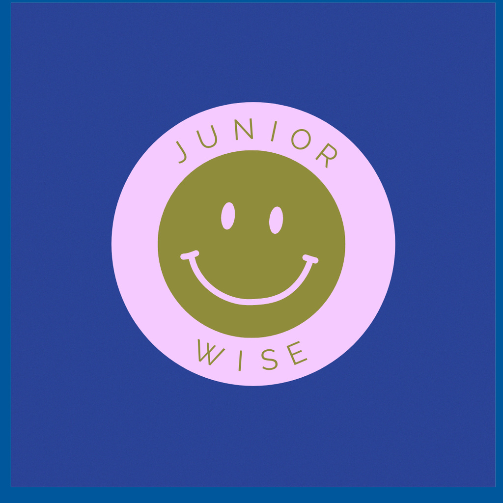 School Ad with Cute Emoji Face Logo 1080x1080px – шаблон для дизайну