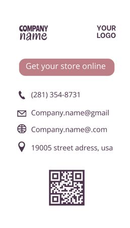 Online Store Creation Business Card US Vertical Design Template