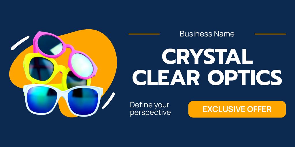 Platilla de diseño Exclusive Offer on Crystal Clear Optics Twitter