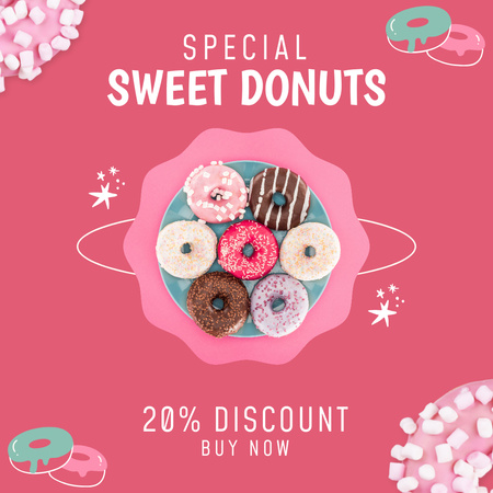 Special Offer for Sweet Donuts Instagram Šablona návrhu