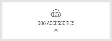Plantilla de diseño de Pets Accessories ad with Dog icon Facebook cover 