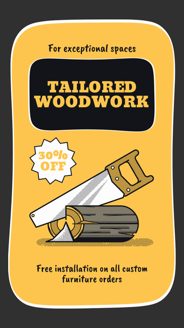 Ontwerpsjabloon van Instagram Story van Diligent Woodwork Service At Discounted Rates Offer