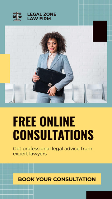 Template di design Free Online Legal Consultations Offer Instagram Video Story
