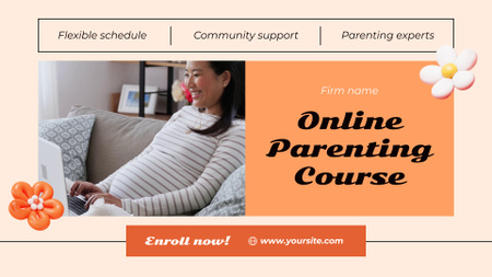 Plantilla de diseño de Curso para padres en línea con horario flexible Full HD video 