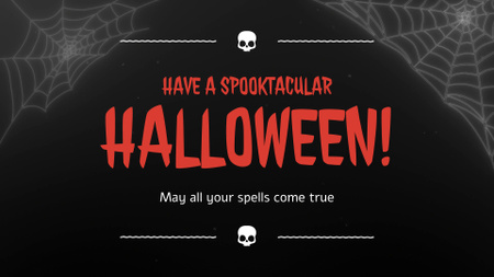 Modèle de visuel Salutation macabre d'Halloween avec des araignées - Full HD video