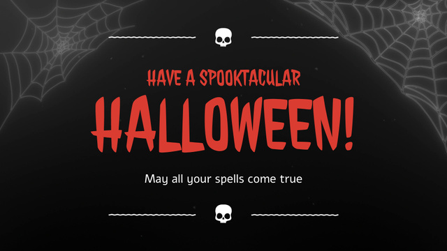 Modèle de visuel Macabre Halloween Greeting With Spiders - Full HD video