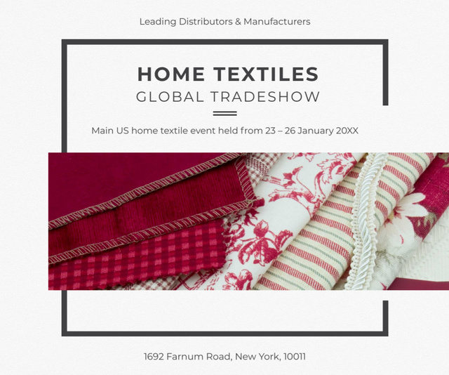 Ontwerpsjabloon van Medium Rectangle van Announcement of Global Textile Trade Show