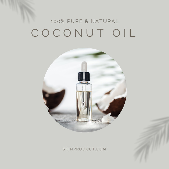 Coconut Skin Oil Ad Instagram tervezősablon