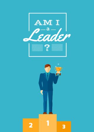 Business leadership concept Man with cup Flayer – шаблон для дизайну