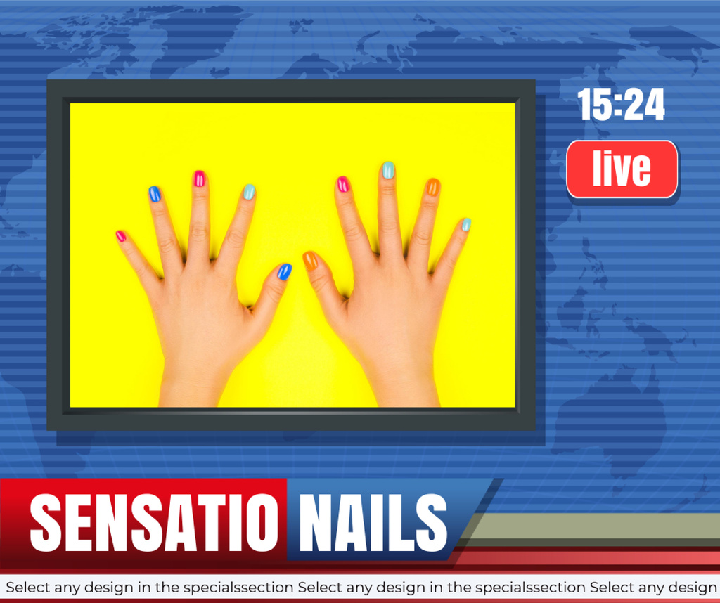 Funny Offer of Manicure Services Facebook Design Template