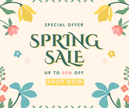 Ontwerpsjabloon van Facebook van Special Spring Sale Announcement