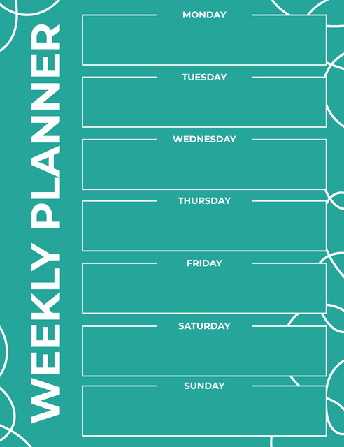 Weekly Plans in Green Notepad 107x139mm Design Template