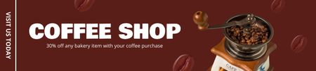 Modèle de visuel Moulin à café à main et remise pour les articles de café et de boulangerie - Ebay Store Billboard