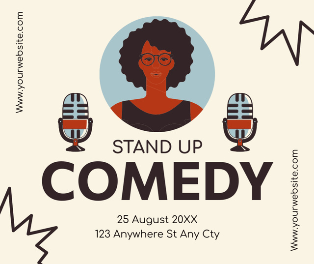 Illustration of Women from Comedy Show Facebook Design Template