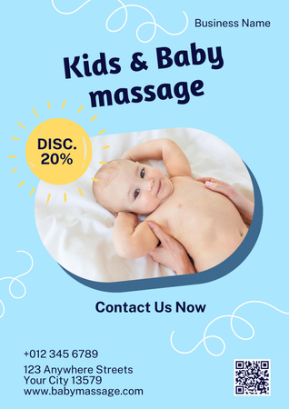 Plantilla de diseño de Descuento en servicios de masaje para bebés Poster 