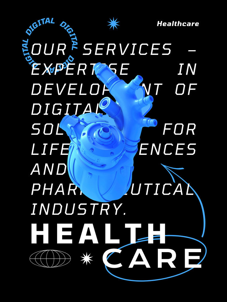 Designvorlage Digital Healthcare Services Ad für Poster US