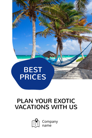 Designvorlage Exotic Vacations Offer für Postcard 4x6in Vertical
