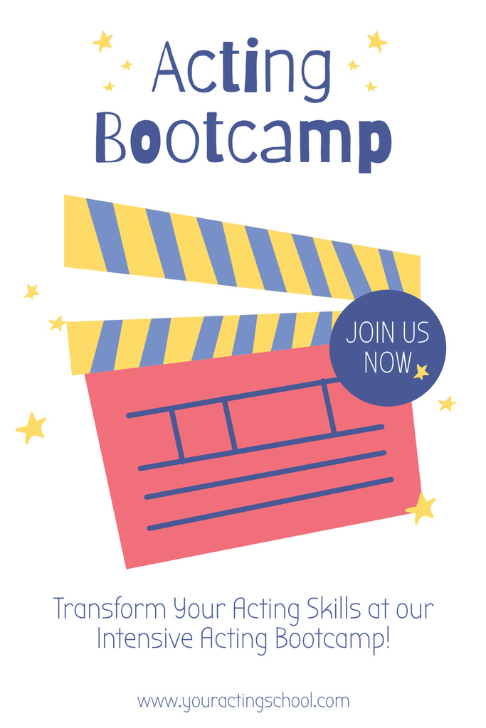 Join Actor's Bootcamp Pinterest – шаблон для дизайну