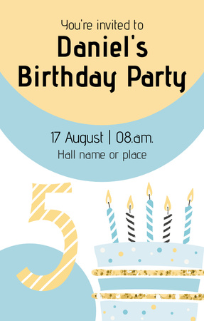 Baby Birthday Party Announcement Invitation 4.6x7.2in Design Template