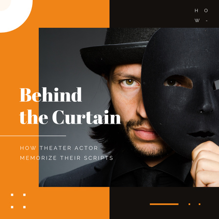 Man with theatrical mask Instagram Design Template
