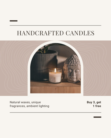 Designvorlage Angebot an handgefertigten Kerzen zur Entspannung für Instagram Post Vertical