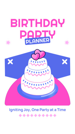 Plantilla de diseño de Oferta de Servicios de Planificación de Eventos para Fiestas de Cumpleaños Instagram Video Story 