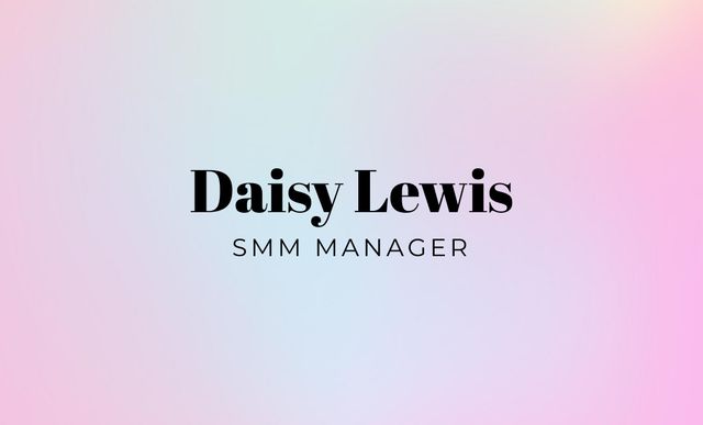 Designvorlage SMM Manager Services Offer in Pink für Business Card 91x55mm