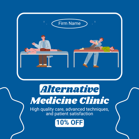 Ontwerpsjabloon van Animated Post van Budgetvriendelijke kliniek voor alternatieve geneeskunde met chiropractie