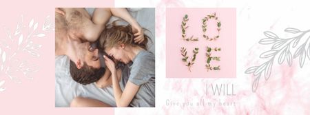 Template di design Couple in bed laughing on Valentine's Day Facebook Video cover
