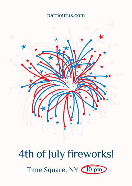 Fireworks Festival on 4th of July Poster Πρότυπο σχεδίασης