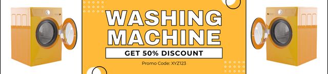 Designvorlage Washing Machine Discount Announcement für Ebay Store Billboard