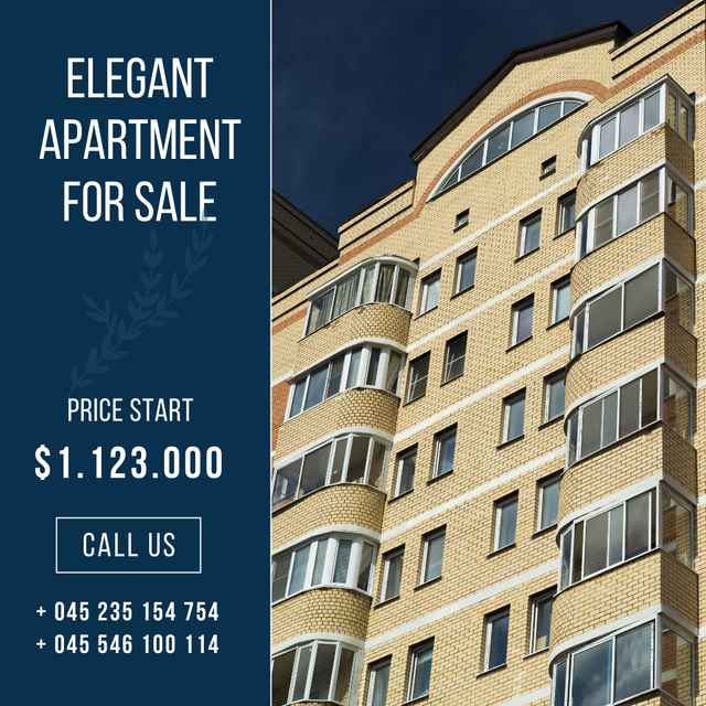 Elegant Apartment for Sale Instagramデザインテンプレート