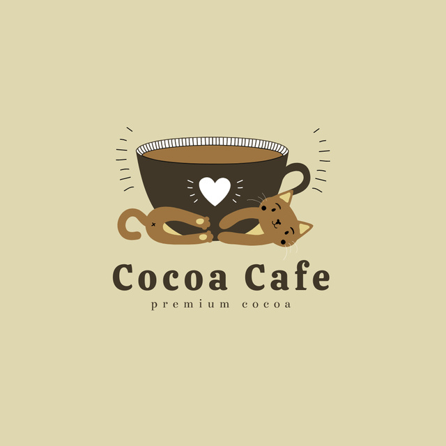Cocoa Cafe Ads Logo Πρότυπο σχεδίασης