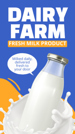 Fresh Farm Milk in Bottles Instagram Story Design Template
