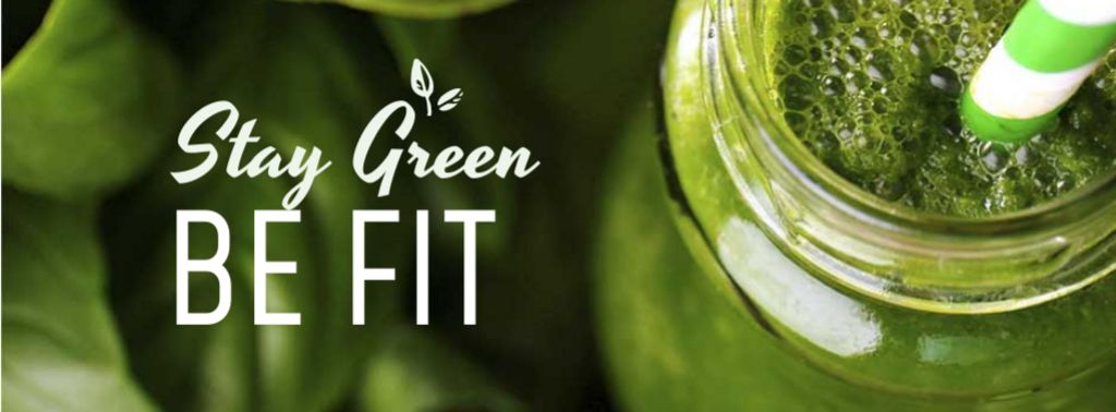 Szablon projektu Green smoothie in glass jar Facebook cover