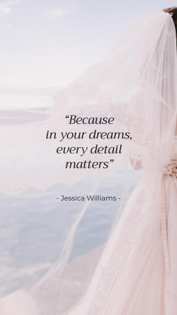 Anúncio de vestidos de noiva com noiva delicada com véu Instagram Story Modelo de Design