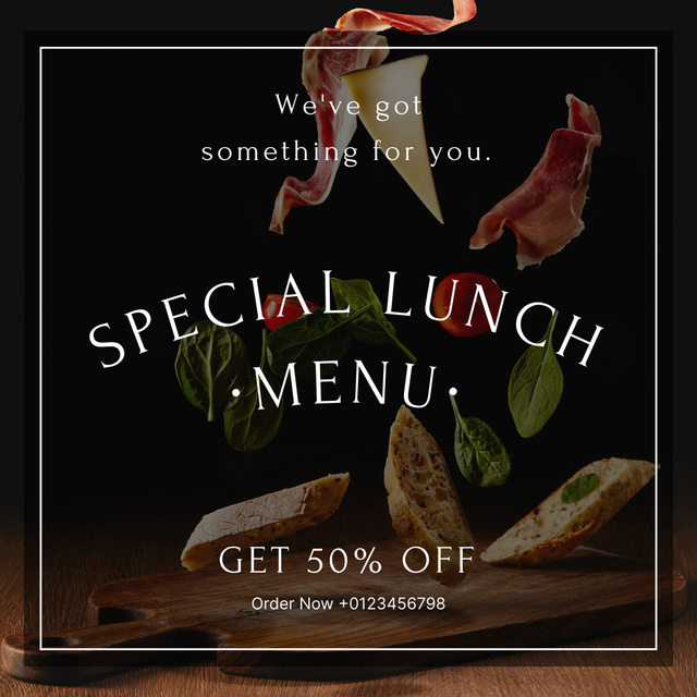 Special Lunch Menu Discount Offer Instagram Modelo de Design