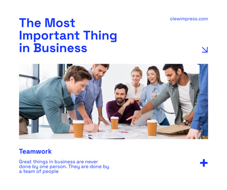 Platilla de diseño Phrase about Teamwork in Business Facebook