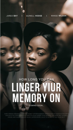 Plantilla de diseño de New Movie Ad with Woman's Reflection in Mirror Instagram Story 