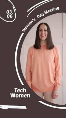 Encontro Tecnológico para Mulheres no Dia da Mulher TikTok Video Modelo de Design