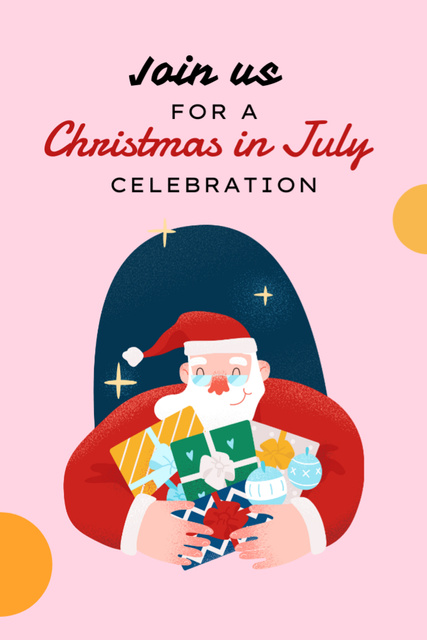 July Christmas Celebration with Santa Flyer 4x6in Design Template