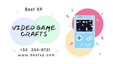 Platilla de diseño Video Game Store Contact Details Business Card US