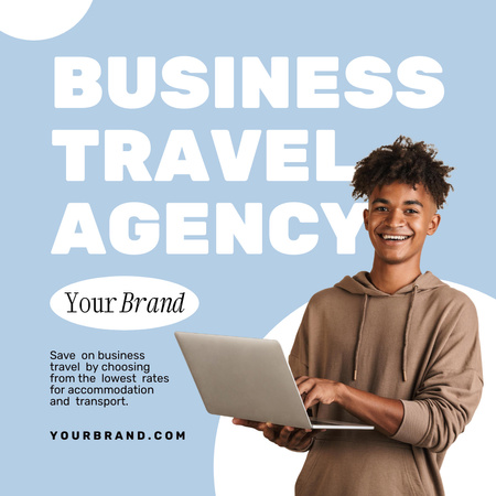 Business Travel Agency Services Offer Animated Post tervezősablon