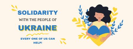 Plantilla de diseño de Llamado a la solidaridad con el pueblo de Ucrania Facebook cover 