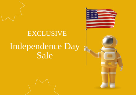 USA Independence Day Sale Announcement Postcard A5 Design Template